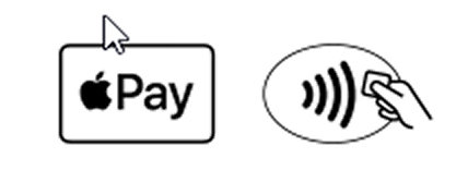 Apple Pay symbol and Tap® symbol